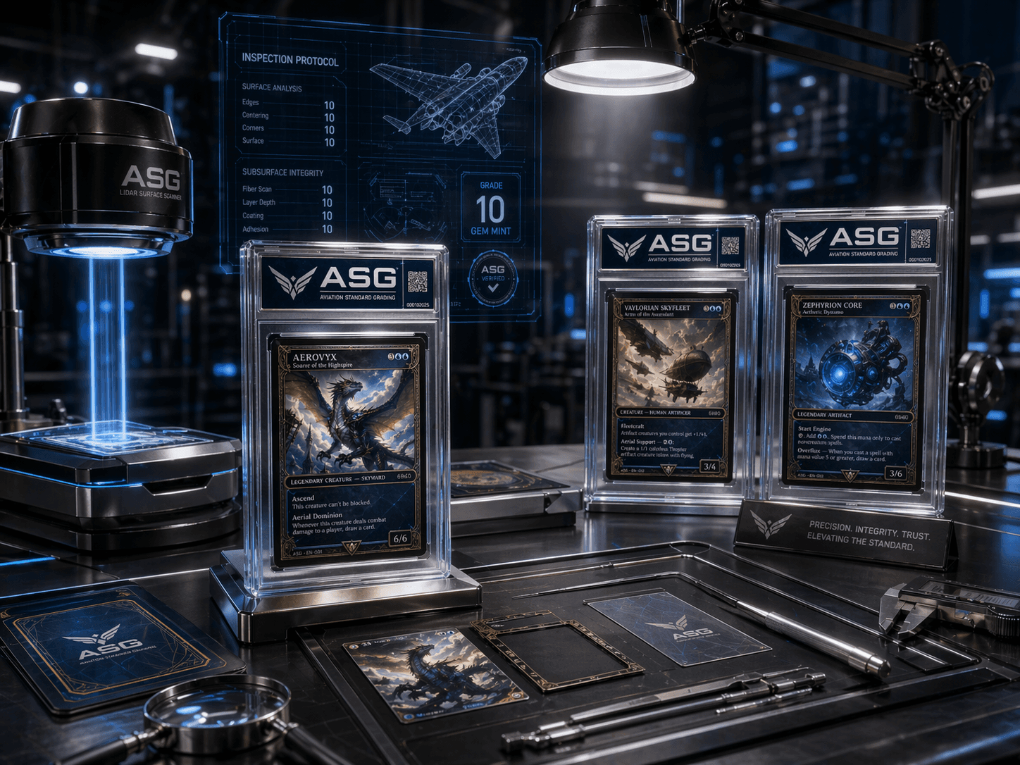 ASG cards undergoing a controlled inspection workflow